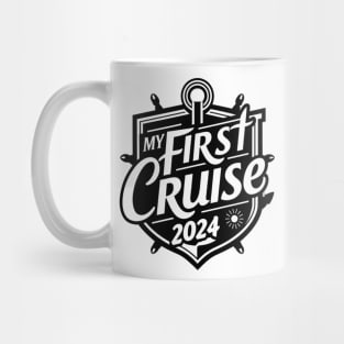 My First Cruise 2024 Black White Mug